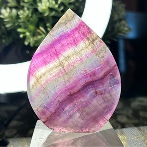 Rainbow Fluorite Crystal Teardrop Freeform